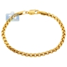 Real 10K Yellow Gold Hollow Round Box Link Mens Bracelet 5mm 9"