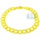 10K Yellow Gold Concave Curb Link Mens Bracelet 8 mm 9 Inches