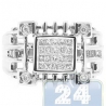 14K White Gold 0.62 ct Princess Cut Diamond Mens Openwork Ring