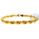 10K Yellow Gold Hollow Rope Mens Bracelet 5 mm 8 Inches