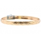 10K Yellow Gold Zig Zag Pattern Womens Bangle Bracelet 7 Inches
