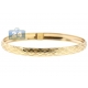 10K Yellow Gold Mesh Pattern Womens Bangle Bracelet 7 Inches