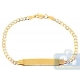 10K Yellow Gold Cuban Diamond Cut Link Kids ID Bracelet 6 Inches