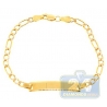Solid 10K Yellow Gold Figaro Diamond Cut Kids Baby ID Bracelet 6"