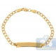 10K Yellow Gold Curb Diamond Cut Link Kids ID Bracelet 6 Inches