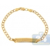 10K Yellow Gold Curb Diamond Cut Link Kids Baby ID Bracelet 6"