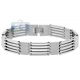Stainless Steel Lined Block Link Mens Bracelet 13 mm 9 Inches