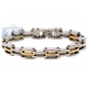 Two Tone Steel Bicycle Link Mens Bracelet 10 mm 8 1/2 Inches