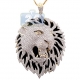 14K Yellow Gold 5.16 ct Diamond Tiger Head Mens Pendant