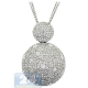 14K White Gold 6.77 ct Diamond Cluster Womens Round Pendant