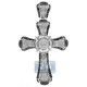 14K White Gold 5.15 ct Diamond Mens Fancy Cross Pendant