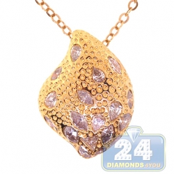 14K Yellow Gold 5.10 ct Diamond Womens Leaf Shape Pendant