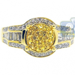 14K Yellow Gold 0.84 ct Sapphire Diamond Engagement Ring