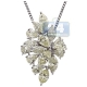 14K White Gold 4.44 ct Mixed Diamond Cluster Womens Pendant