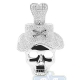 14K White Gold Skull 4.73 ct Diamond Hat Skull Mens Pendant
