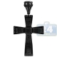 Black PVD 14K Gold 4.67 ct Black Diamond Mens Cross Pendant