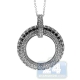 Black 18K Gold 1.41 ct Diamond Open Circle of Love Pendant