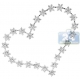 18K White Gold 2.66 ct Diamond Station Open Heart Pendant