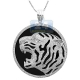 14K White Gold 2.22 ct Diamond Tiger Head Mens Pendant