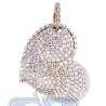 Womens Diamond Pave Heart Love Pendant 14K Yellow Gold 3.20ct