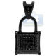 Black 14K Gold 3.37 ct Diamond Padlock Mens Pendant