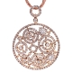 14K Rose Gold 3.12 ct Diamond Openwork Floral Pendant