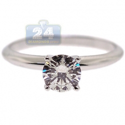 18K White Gold 0.71 ct Diamond Solitaire Womens Engagement Ring