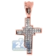 14K Rose Gold 2.50 ct Princess Diamond Mens Cross Pendant