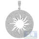 14K White Gold 4.21 ct Diamond Sun Womens Round Pendant