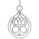 14K White Gold 2.88 ct Diamond Womens Openwork Pendant