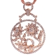 14K Rose Gold 2.69 ct Diamond Flower Womens Round Pendant