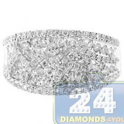 14K White Gold 1.07 ct Diamond Womens Vintage Ornament Ring