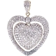 14K Yellow Gold 3.04 ct Diamond Halo Heart Womens Pendant