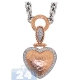 14K Two Tone Gold 0.63 ct Diamond Heart Pendant Necklace