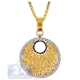 14K Yellow Gold 0.73 ct Diamond Cage Circle Pendant Necklace