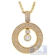 14K Yellow Gold 1.50 ct Diamond Floating Round Pendant