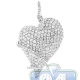 14K White Gold 3.01 ct Diamond Womens Wrapped Heart Pendant