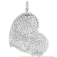 14K White Gold 3.16 ct Diamond Pave Heart Womens Pendant