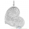 Womens Diamond Pave Heart Love Pendant 14K White Gold 3.16ct
