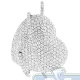 14K White Gold 2.59 ct Diamond Wrapped Heart Womens Pendant