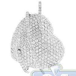 14K White Gold 2.59 ct Diamond Wrapped Heart Womens Pendant