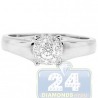 14K White Gold 0.33 ct Diamond Cluster Womens Engagement Ring