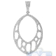 14K White Gold 1.36 ct Diamond Openwork Oval Pendant