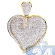 14K Yellow Gold 2.02 ct Diamond Heart Shape Womens Pendant