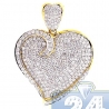 Womens Diamond Heart Shape Love Pendant 14K Yellow Gold 2.02ct