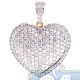 14K Yellow Gold 2.17 ct Diamond Pave Heart Womens Pendant