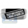 Black PVD 14K Gold 0.32 ct Princess Cut Diamond Mens Slant Ring