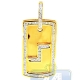 14K Yellow Gold 1.20 ct Diamond Framed Dog Tag Mens Pendant