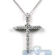 14K White Gold 1.20 ct Diamond Latin Cross Pendant