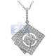 14K White Gold 1.09 ct Diamond Geometric Drop Pendant